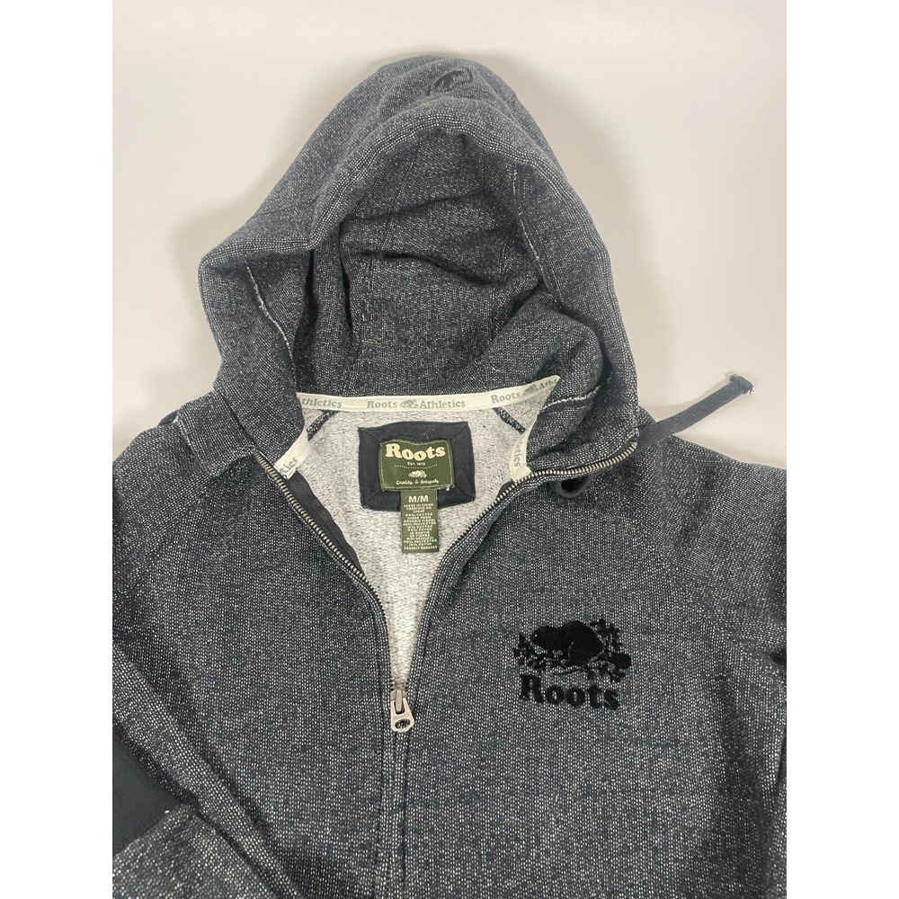 Roots Athletics Zip-Up Hoodie Size Womens S/M – Charcoal Gray